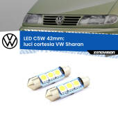 0 Luci Cortesia LED c5w 41mm VW Sharan  anteriori (Coppia) C5W C10W Led Canbus 41mm a 3 Ultra Led Xenovision - Bianco Lunare 6000k (Coppia)