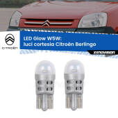 0 Luci Cortesia LED Citroën Berlingo 1996 - 2007: W5W Glow a Luce Calda W5W: LED Glow Bianco Caldo (Coppia)