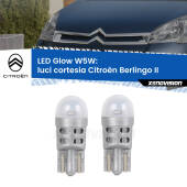 0 Luci Cortesia LED Citroën Berlingo II 2008 - 2017: W5W Glow a Luce Calda W5W: LED Glow Bianco Caldo (Coppia)