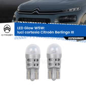 0 Luci Cortesia LED Citroën Berlingo III 2018 in poi: W5W Glow a Luce Calda W5W: LED Glow Bianco Caldo (Coppia)