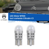 0 Luci Cortesia LED Citroën C1  2005 - 2013: W5W Glow a Luce Calda W5W: LED Glow Bianco Caldo (Coppia)