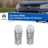 0 Luci Cortesia LED Citroën C3 Picasso 2009 - 2016: W5W Glow a Luce Calda W5W: LED Glow Bianco Caldo (Coppia)