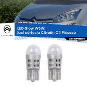 0 Luci Cortesia LED Citroën C4 Picasso  2006 - 2013: W5W Glow a Luce Calda W5W: LED Glow Bianco Caldo (Coppia)