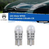 0 Luci Cortesia LED Citroën C6  2005 - 2012: W5W Glow a Luce Calda W5W: LED Glow Bianco Caldo (Coppia)