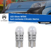 0 Luci Cortesia LED Citroën Nemo 2008 in poi: W5W Glow a Luce Calda W5W: LED Glow Bianco Caldo (Coppia)