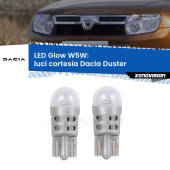 0 Luci Cortesia LED Dacia Duster  2010 - 2016: W5W Glow a Luce Calda W5W: LED Glow Bianco Caldo (Coppia)