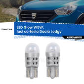 0 Luci Cortesia LED Dacia Lodgy 2012 in poi: W5W Glow a Luce Calda W5W: LED Glow Bianco Caldo (Coppia)