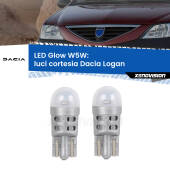 0 Luci Cortesia LED Dacia Logan 2004 - 2011: W5W Glow a Luce Calda W5W: LED Glow Bianco Caldo (Coppia)