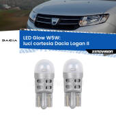 0 Luci Cortesia LED Dacia Logan II 2012 in poi: W5W Glow a Luce Calda W5W: LED Glow Bianco Caldo (Coppia)