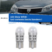 0 Luci Cortesia LED Dacia Sandero I 2008 - 2012: W5W Glow a Luce Calda W5W: LED Glow Bianco Caldo (Coppia)