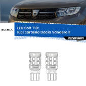 0 Luci Cortesia LED Dacia Sandero II 2012 in poi: T10 Bolt T10: LED Bolt 6000k (Coppia)