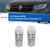 0 Luci Cortesia LED Dacia Sandero II 2012 in poi: W5W Glow a Luce Calda W5W: LED Glow Bianco Caldo (Coppia)