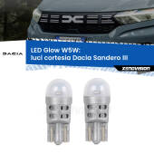 0 Luci Cortesia LED Dacia Sandero III 2020 in poi: W5W Glow a Luce Calda W5W: LED Glow Bianco Caldo (Coppia)