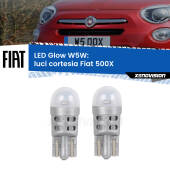 0 Luci Cortesia LED Fiat 500X  2014 in poi: W5W Glow a Luce Calda W5W: LED Glow Bianco Caldo (Coppia)