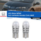 0 Luci Cortesia LED Honda Civic Mk8 laterali: W5W Glow a Luce Calda W5W: LED Glow Bianco Caldo (Coppia)