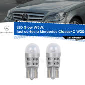 0 Luci Cortesia LED Mercedes Classe-C W204 anteriori: W5W Glow a Luce Calda W5W: LED Glow Bianco Caldo (Coppia)