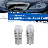 0 Luci Cortesia LED Mercedes Classe-S W221 2005 - 2013: W5W Glow a Luce Calda W5W: LED Glow Bianco Caldo (Coppia)