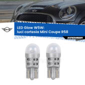 0 Luci Cortesia LED Mini Coupe R58 2011 - 2015: W5W Glow a Luce Calda W5W: LED Glow Bianco Caldo (Coppia)