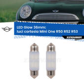 0 Luci Cortesia LED Mini One R50 R52 R53 2001 - 2006: C5W Glow a Luce Calda (Coppia) C5W: LED Glow Bianco Caldo 36mm (Coppia)
