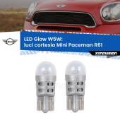 0 Luci Cortesia LED Mini Paceman R61 2012 - 2016: W5W Glow a Luce Calda W5W: LED Glow Bianco Caldo (Coppia)