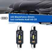 0 Luci Cortesia LED per Audi A6 C8 2018 in poi: C5W BlackForce 41mm (Coppia) C5W 41mm: LED Blackforce 6000k (Coppia)