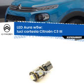 0 Luci Cortesia LED per Citroën C3 III 2016 in poi: Aura w5w W5W: lampadina LED Aura 6000k