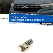 0 Luci Cortesia LED per Dacia Sandero III 2020 in poi: Aura w5w W5W: lampadina LED Aura 6000k