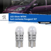 0 Luci Cortesia LED Peugeot 107 2005 - 2014: W5W Glow a Luce Calda W5W: LED Glow Bianco Caldo (Coppia)
