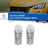 0 Luci Cortesia LED Peugeot 208 II 2019 in poi: W5W Glow a Luce Calda W5W: LED Glow Bianco Caldo (Coppia)