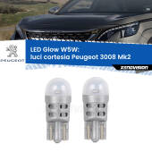 0 Luci Cortesia LED Peugeot 3008 Mk2 anteriori: W5W Glow a Luce Calda W5W: LED Glow Bianco Caldo (Coppia)