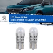 0 Luci Cortesia LED Peugeot 5008 Mk2 2017 in poi: W5W Glow a Luce Calda W5W: LED Glow Bianco Caldo (Coppia)