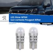 0 Luci Cortesia LED Peugeot Rifter 2018 in poi: W5W Glow a Luce Calda W5W: LED Glow Bianco Caldo (Coppia)