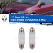 0 Luci Cortesia LED Renault Clio II Mk2 1998 - 2004: C5W Glow a Luce Calda (Coppia) C5W: LED Glow Bianco Caldo 36mm (Coppia)