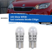 0 Luci Cortesia LED Skoda Citigo con tettuccio: W5W Glow a Luce Calda W5W: LED Glow Bianco Caldo (Coppia)