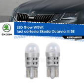 0 Luci Cortesia LED Skoda Octavia III 5E anteriori: W5W Glow a Luce Calda W5W: LED Glow Bianco Caldo (Coppia)