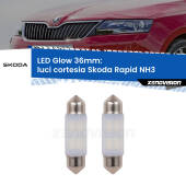0 Luci Cortesia LED Skoda Rapid NH3 posteriori: C5W Glow a Luce Calda (Coppia) C5W: LED Glow Bianco Caldo 36mm (Coppia)