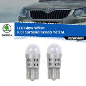 0 Luci Cortesia LED Skoda Yeti 5L 2009 - 2017: W5W Glow a Luce Calda W5W: LED Glow Bianco Caldo (Coppia)