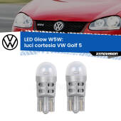 0 Luci Cortesia LED VW Golf 5 2003 - 2009: W5W Glow a Luce Calda W5W: LED Glow Bianco Caldo (Coppia)