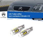 0 Luci Cortesia LED W5W Citroën C2 2003 - 2009 W5W Tube W5W: Lampadine LED Tube 6000k (Coppia)