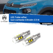 0 Luci Cortesia LED W5W Citroën C3 III 2016 in poi W5W Tube W5W: Lampadine LED Tube 6000k (Coppia)