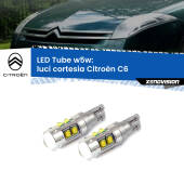 0 Luci Cortesia LED W5W Citroën C6  2005 - 2012 W5W Tube W5W: Lampadine LED Tube 6000k (Coppia)
