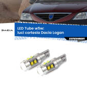 0 Luci Cortesia LED W5W Dacia Logan 2004 - 2011 W5W Tube W5W: Lampadine LED Tube 6000k (Coppia)