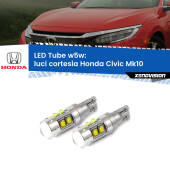 0 Luci Cortesia LED W5W Honda Civic Mk10 2016 - 2020 W5W Tube W5W: Lampadine LED Tube 6000k (Coppia)