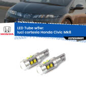 0 Luci Cortesia LED W5W Honda Civic Mk8 laterali W5W Tube W5W: Lampadine LED Tube 6000k (Coppia)