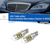 0 Luci Cortesia LED W5W Mercedes Classe-S W221 2005 - 2013 W5W Tube W5W: Lampadine LED Tube 6000k (Coppia)