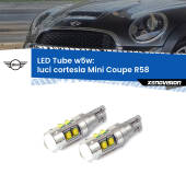 0 Luci Cortesia LED W5W Mini Coupe R58 2011 - 2015 W5W Tube W5W: Lampadine LED Tube 6000k (Coppia)
