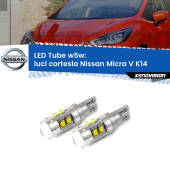 0 Luci Cortesia LED W5W Nissan Micra V K14 2016 in poi W5W Tube W5W: Lampadine LED Tube 6000k (Coppia)