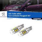 0 Luci Cortesia LED W5W Peugeot 107 2005 - 2014 W5W Tube W5W: Lampadine LED Tube 6000k (Coppia)