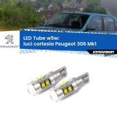 0 Luci Cortesia LED W5W Peugeot 306 Mk1 1993 - 2001 W5W Tube W5W: Lampadine LED Tube 6000k (Coppia)