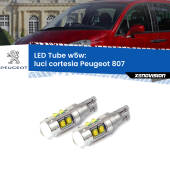 0 Luci Cortesia LED W5W Peugeot 807 2002 - 2010 W5W Tube W5W: Lampadine LED Tube 6000k (Coppia)